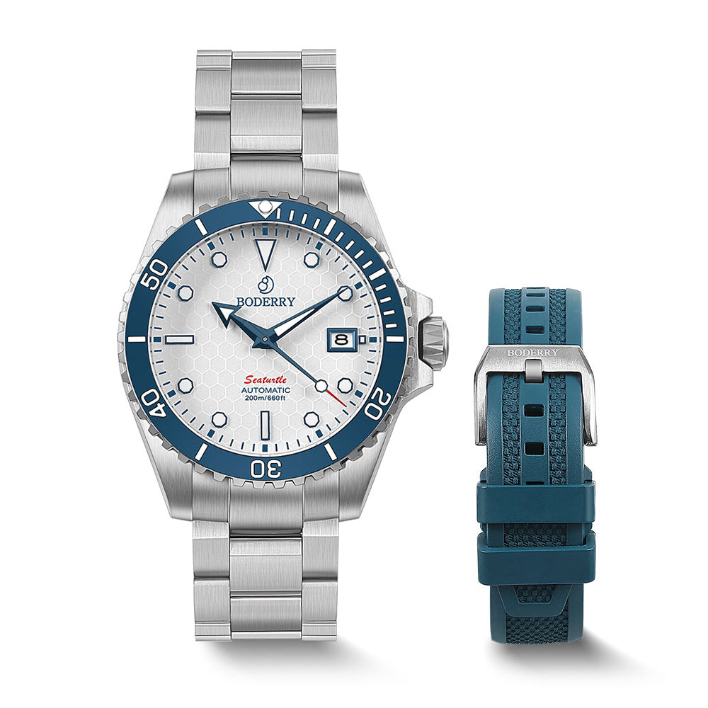 SEATURTLE.OCEAN(TITANIUM) - Automatic Titanium Diver Watch | Arctic/Ti-bracelet